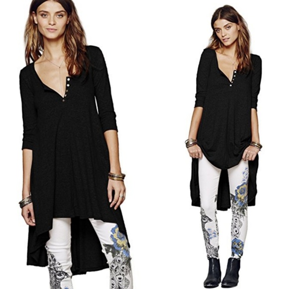Tops - boho henley dress / tunic top